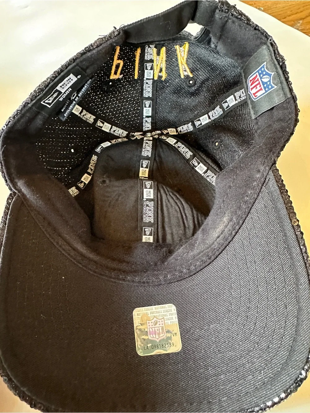 PINK Victoria's Secret Pittsburgh Steelers Black Sequin Baseball Hat